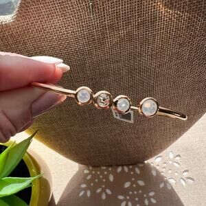 NWT Real Simple Style Halle Rose Gold w/ Opal Crystal Twist Bangle Bracelet